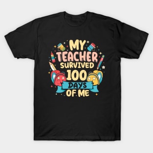 100 day of school Shirt My Teacher Survived 100 Days of me T-Shirt